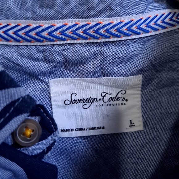 Sovereign code |Men's Zebra Print Shirt - Black and blue - Picture 7 of 10